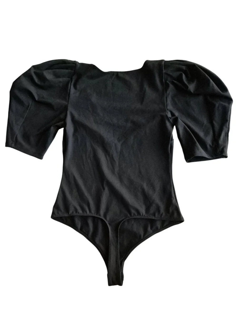 Free People Va Va Voop Duo Bodysuit Puff Sleeve Black Thong Size S - Picture 7 of 16